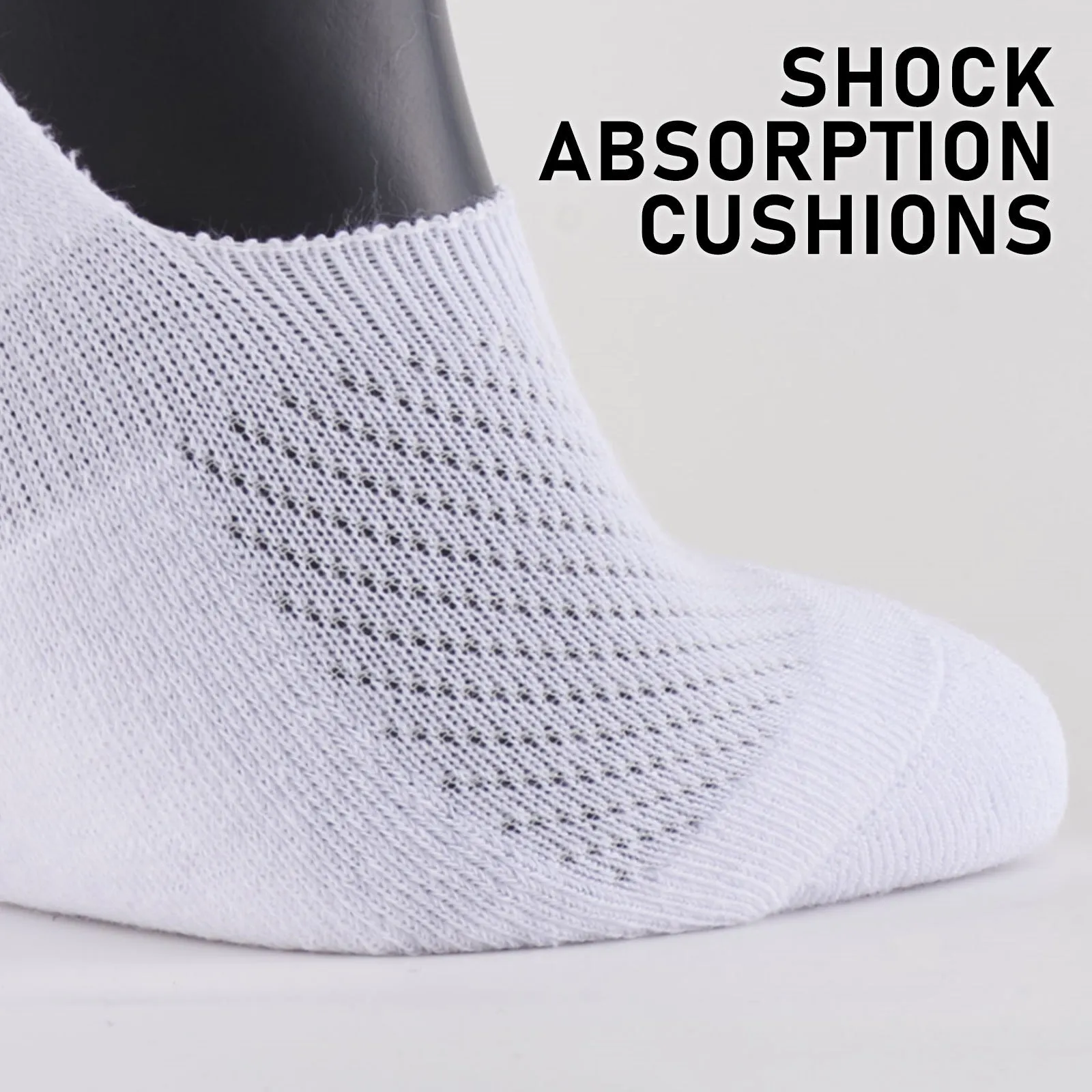 6X Rexy Cushion No Show Ankle Socks Small Non-Slip Breathable BLACK