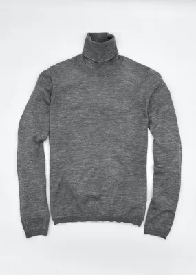 Agyness Turtleneck in Gray Cashmere & Silk