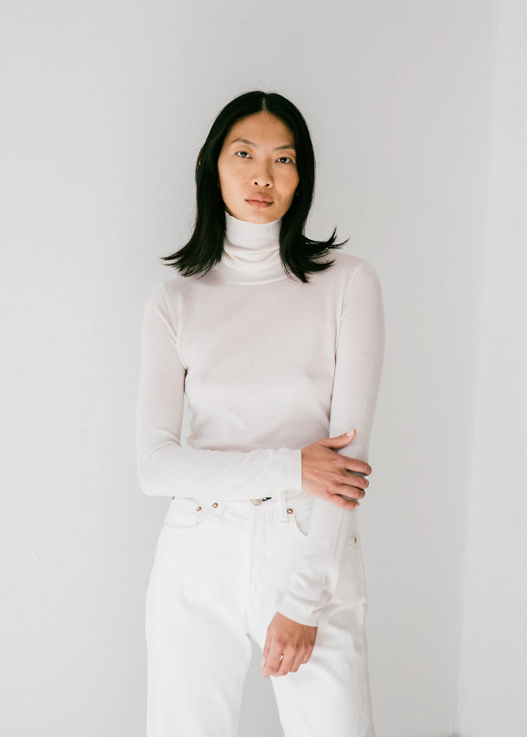 Agyness Turtleneck in Winter White