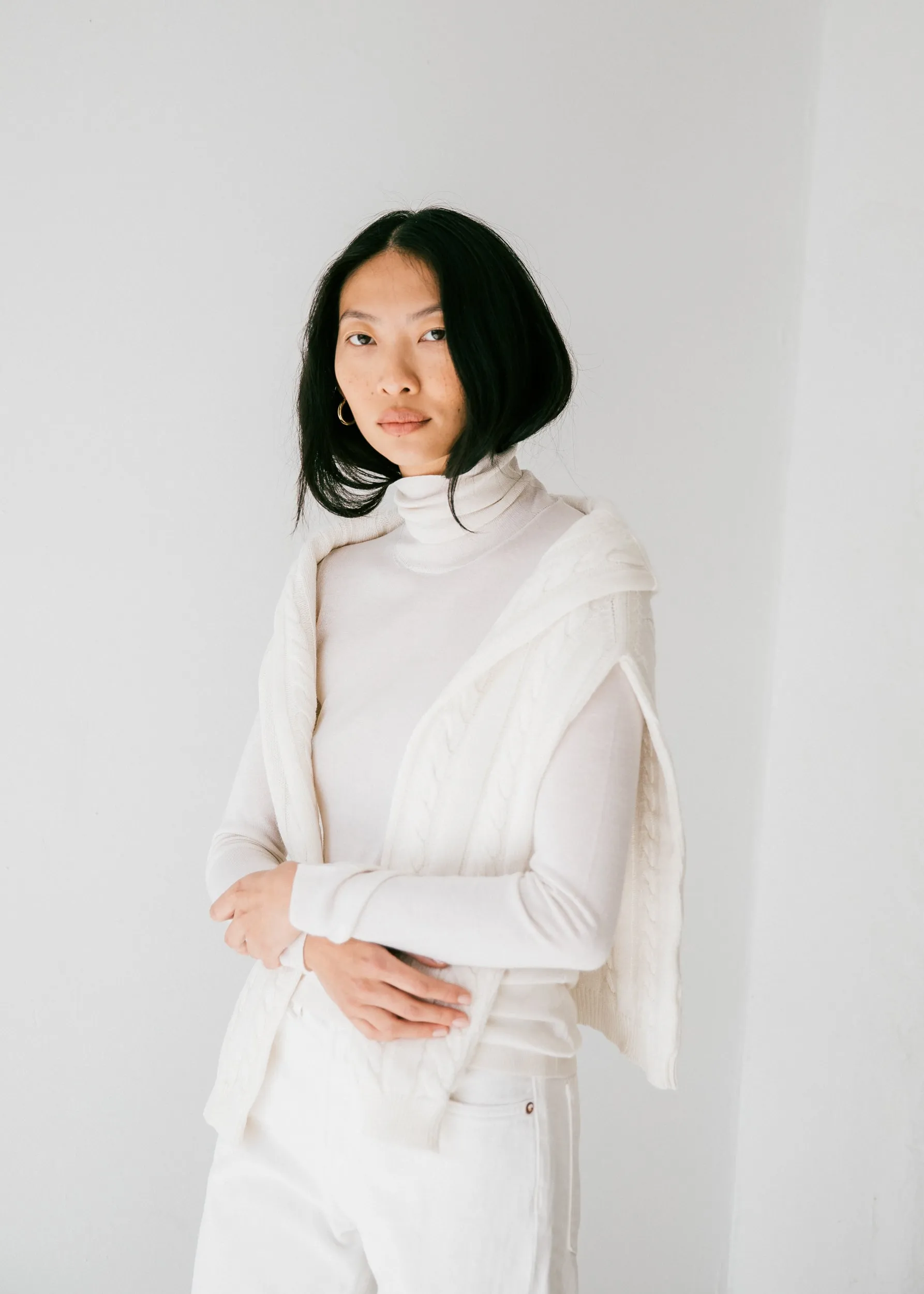Agyness Turtleneck in Winter White