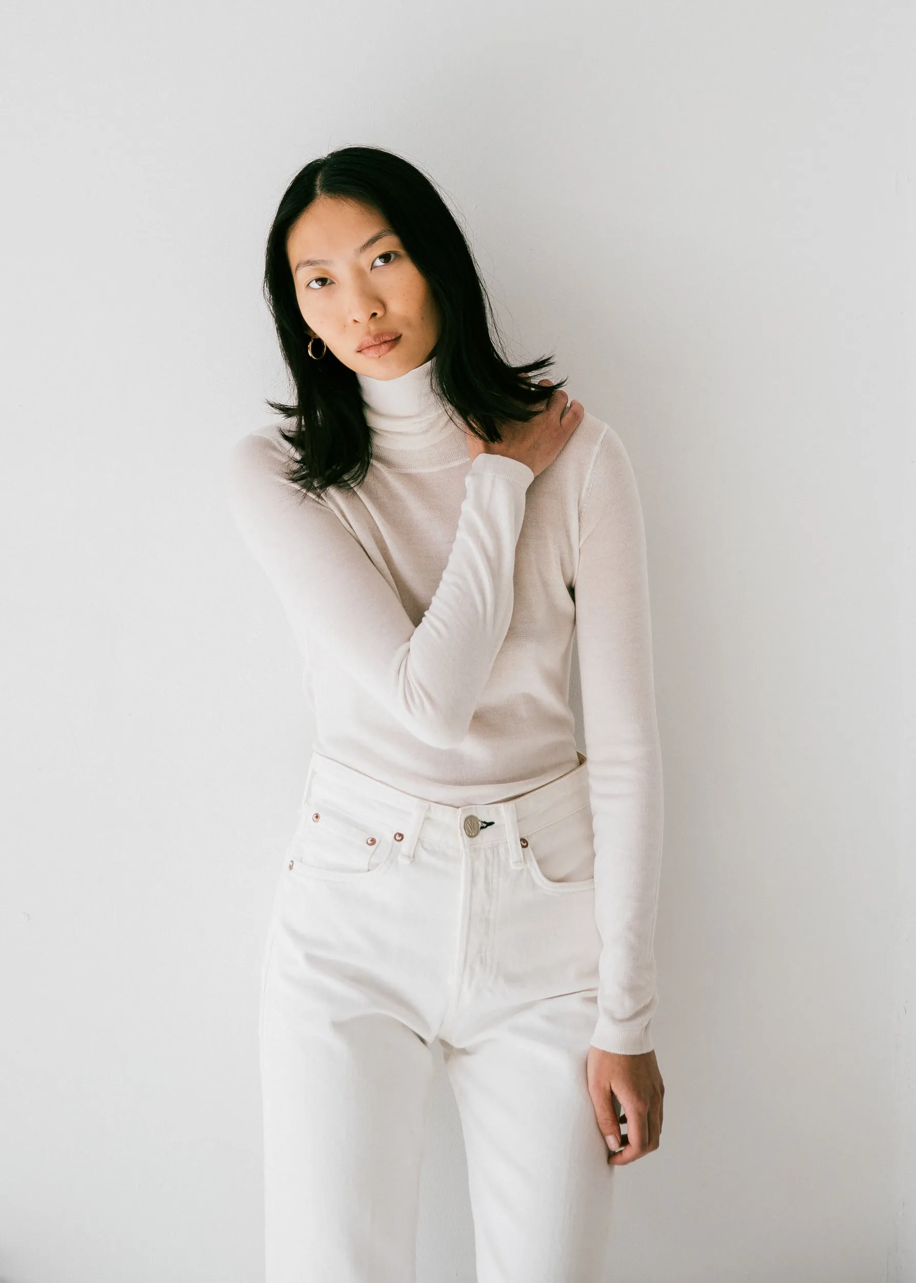 Agyness Turtleneck in Winter White