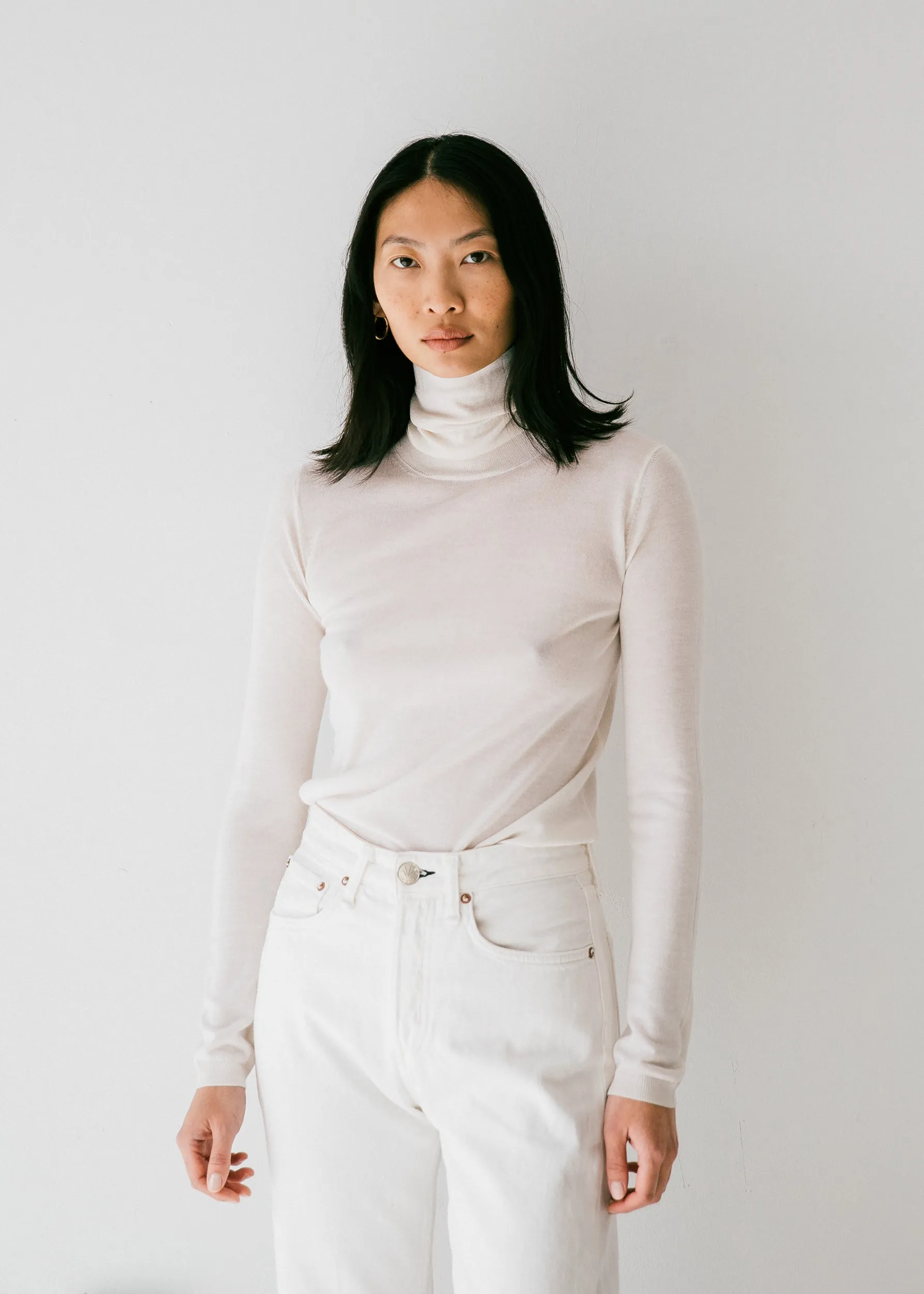 Agyness Turtleneck in Winter White