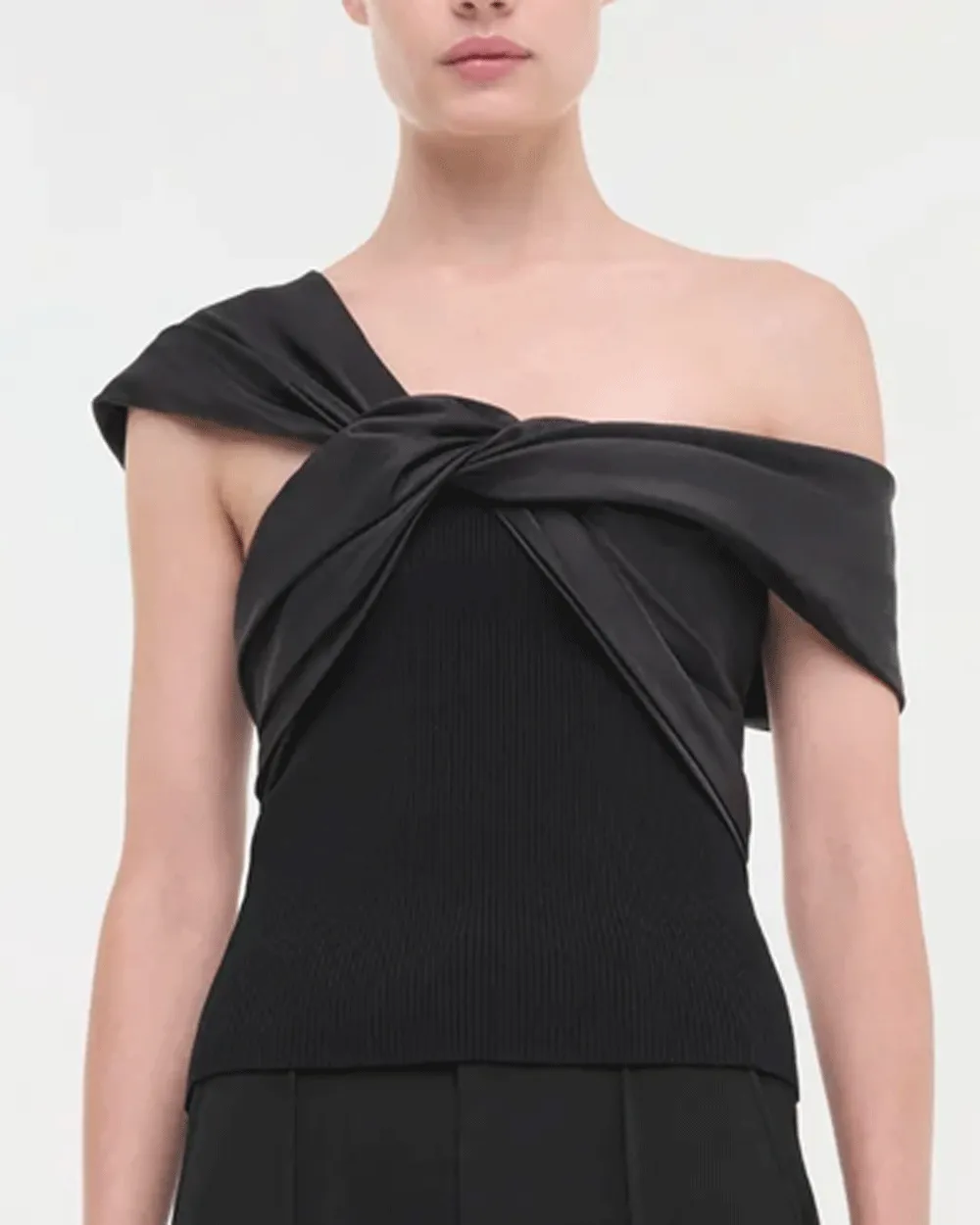 Black Celiana Knit Combo Top
