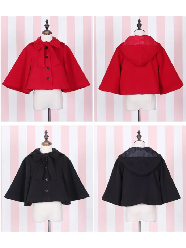 bow cape and pleated skirt set