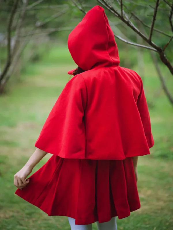 bow cape and pleated skirt set
