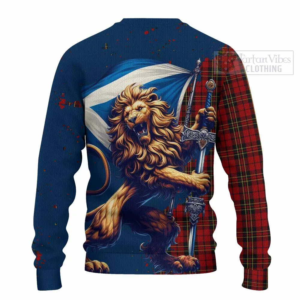 Brodie Tartan Family Crest Knitted Sweater with Scottish Majestic Lion