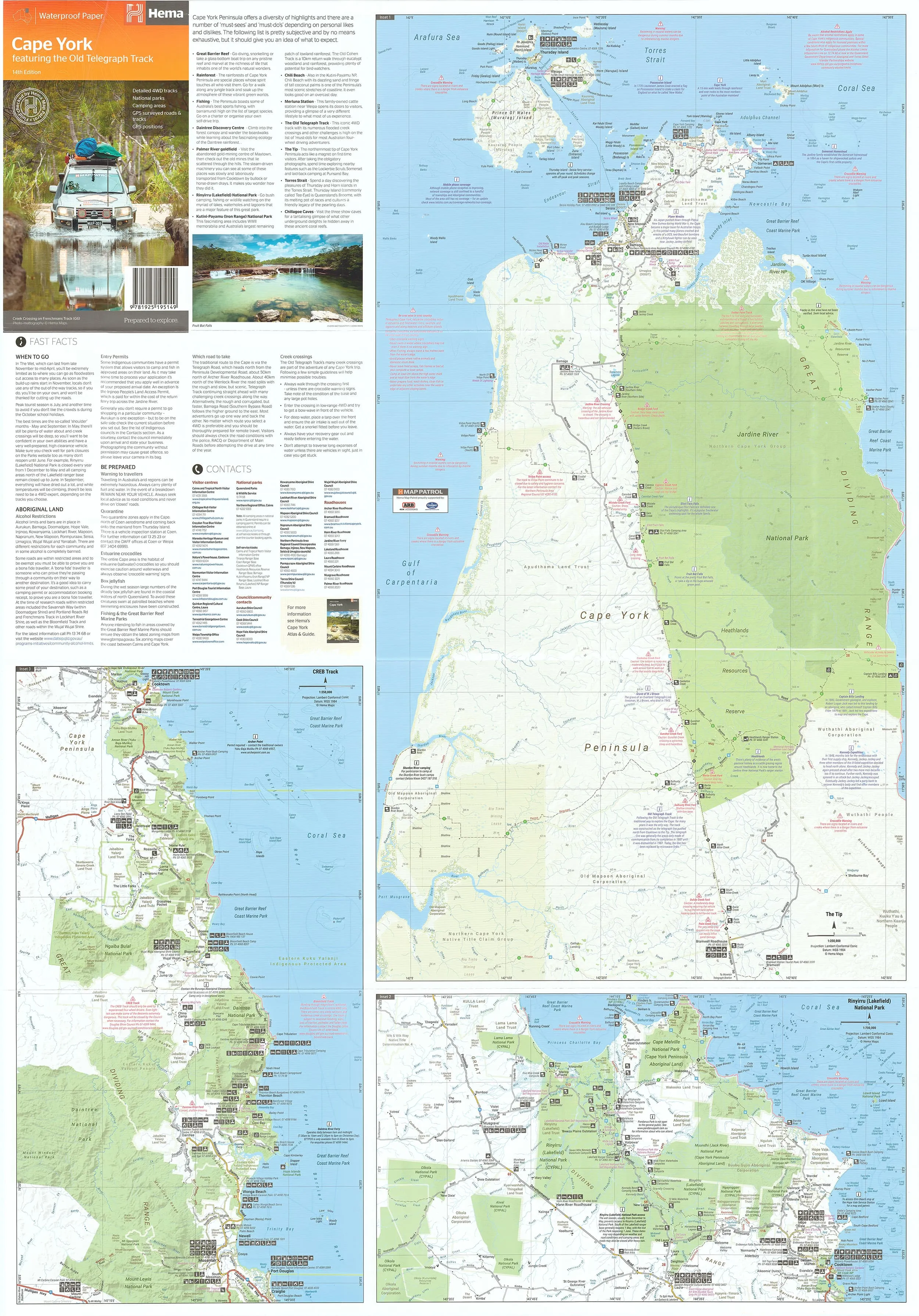 Cape York Hema 700 x 1000mm Laminated Wall Map