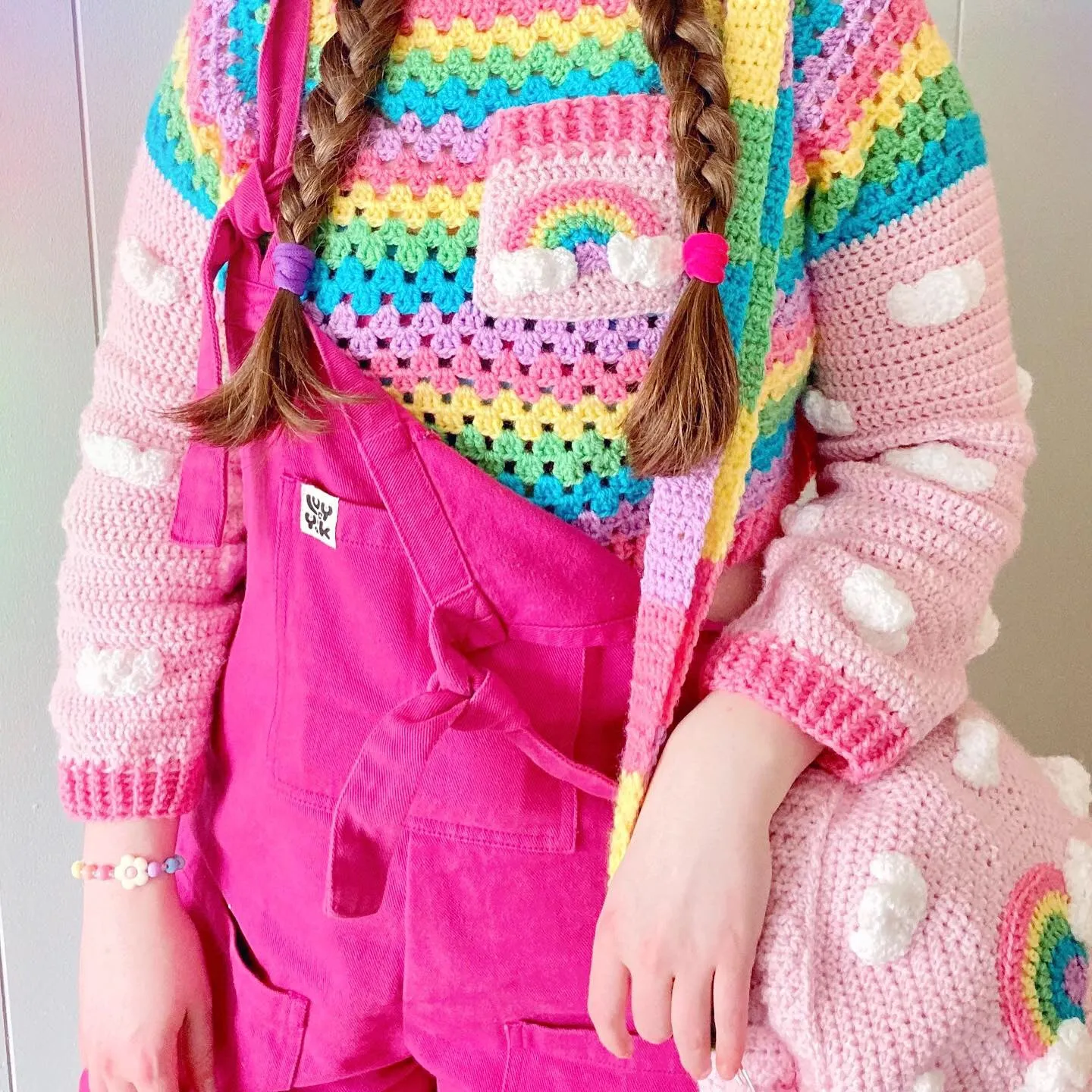 Cropped Pastel Rainbow Cloud Sweater / Jumper (Duck Egg Blue)