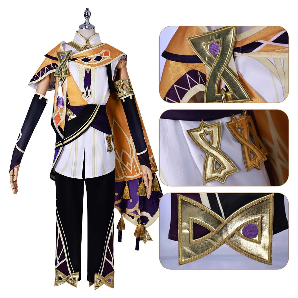 Genshin Impact Sethos Orange Outfit Party Carnival Halloween Cosplay Costume