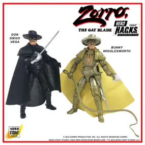Hero H.A.C.K.S. Zorro Action Figure: The Gay Blade Collectors 2-pack Edition -WHOLESALE