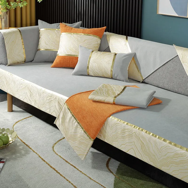 High-end Chinese style sofa cushion four seasons universal sofa cover