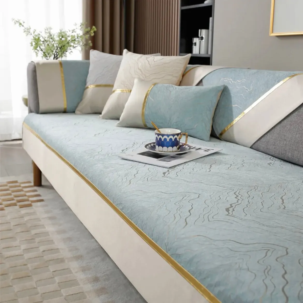 High-end Chinese style sofa cushion four seasons universal sofa cover
