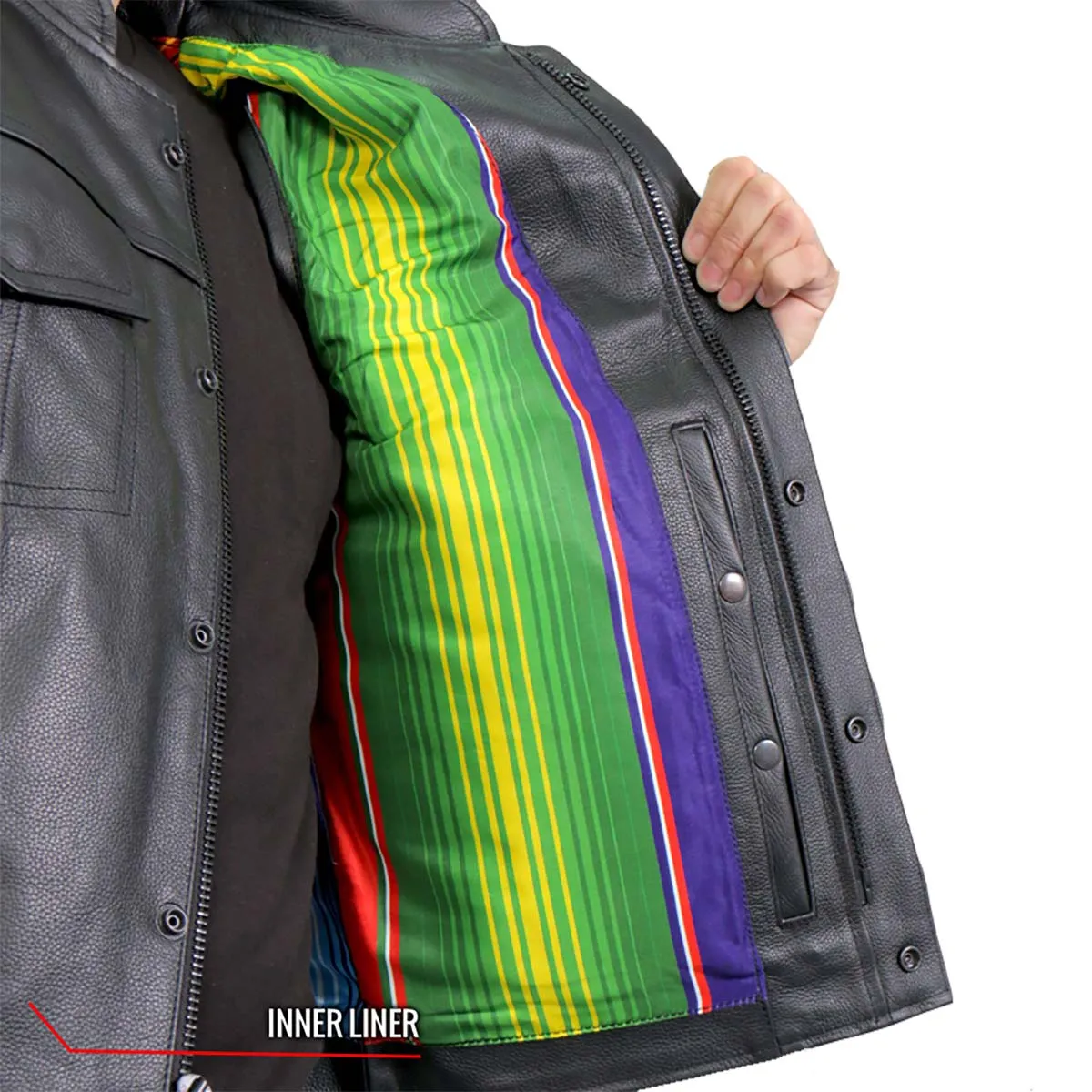Hot Leathers VSM1057 Men’s Black 'Mexican Blanket' Conceal and Carry