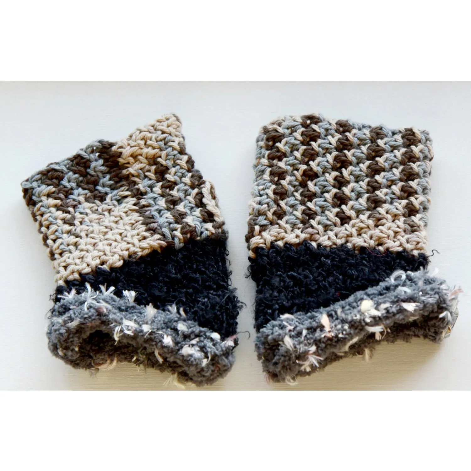 Lacey cotton textured fingerless fingers free gloves mitts knit pattern