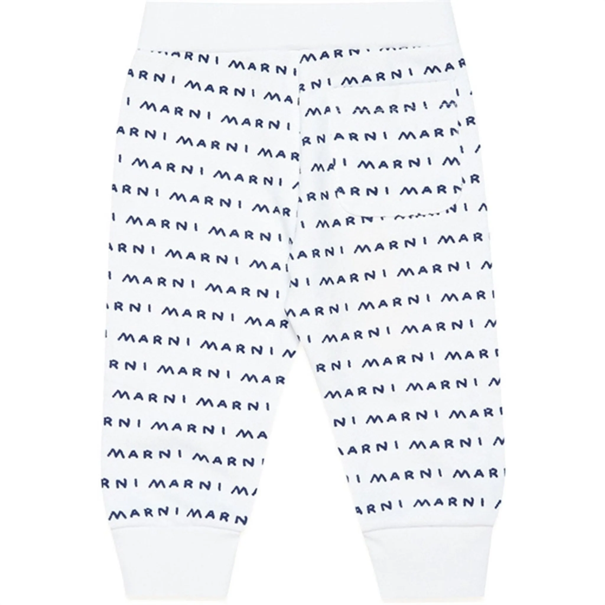 Marni White Blue Logo Sweatpants