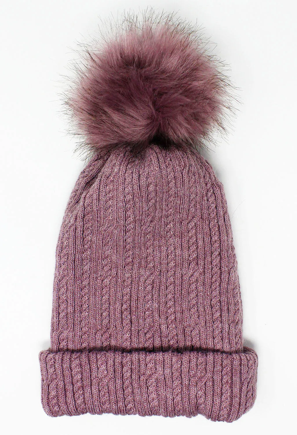 Mauve 2 Way Knit Scarf-Hat