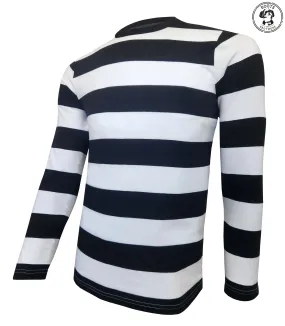Mens Black & White Striped T-Shirt Costume