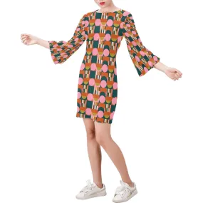 Mod Dress, 60s Style Dress, Retro Dress, Green Pink Dress, Vintage Inspired Dress, Mod 60s,Shift Dress,Vintage Style dress,Vintage 60s Style
