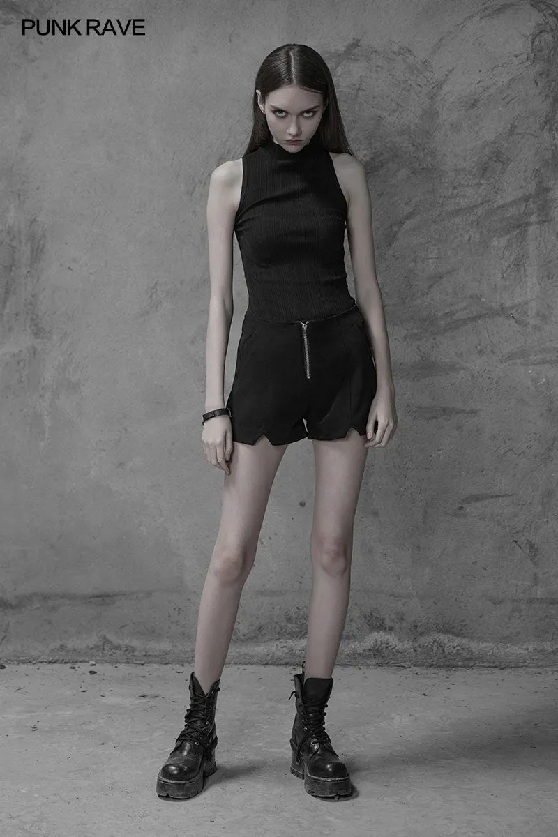 OPM-100 Womens Sexy Cross Thin Roping Ice Silk Knitted Punk Vest