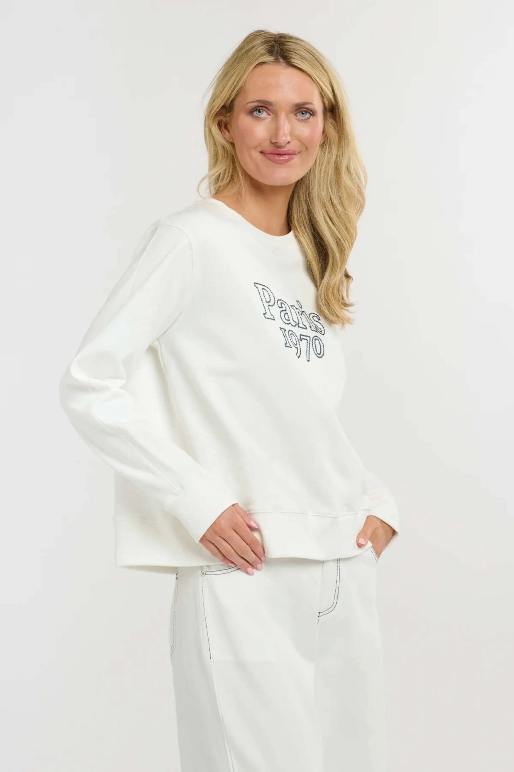 Paris Sweat | White/Navy