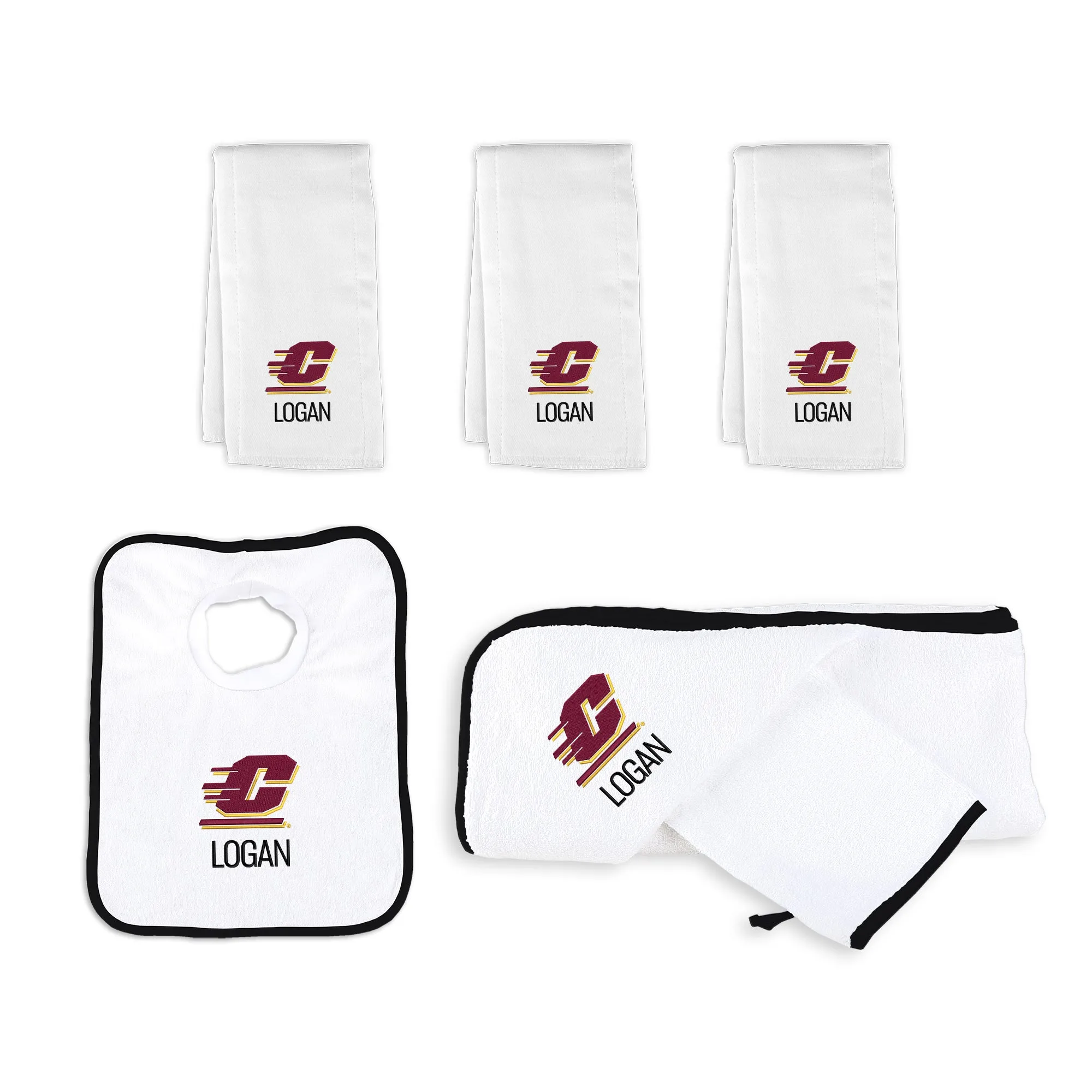 Personalized Central Michigan Chippewas Medium Basket - 6 Items