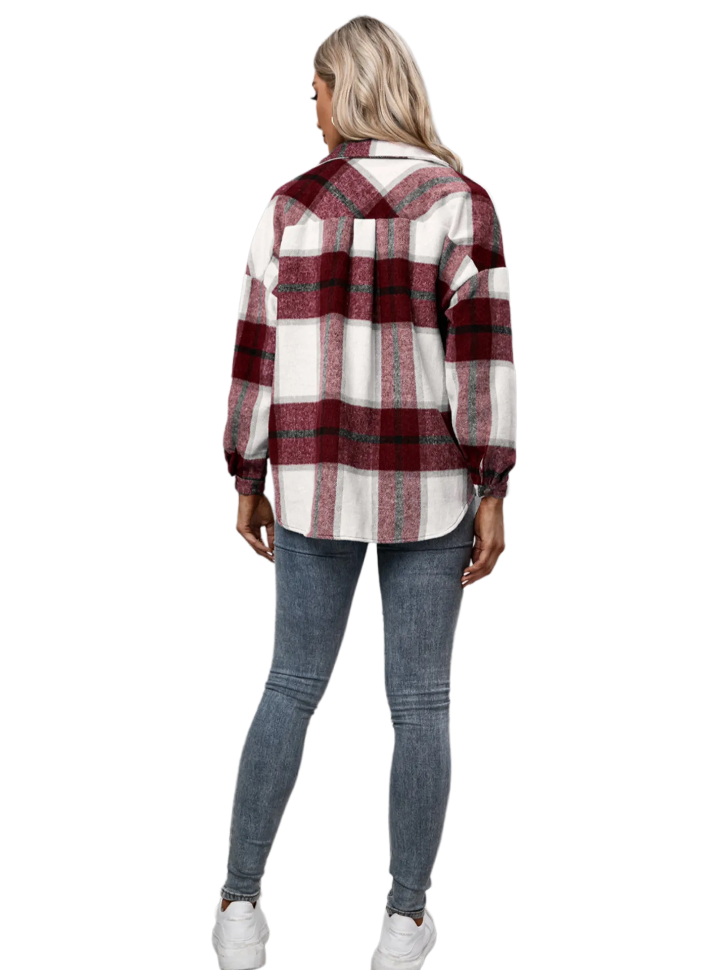 Plaid Long Sleeve Shirt Jacket
