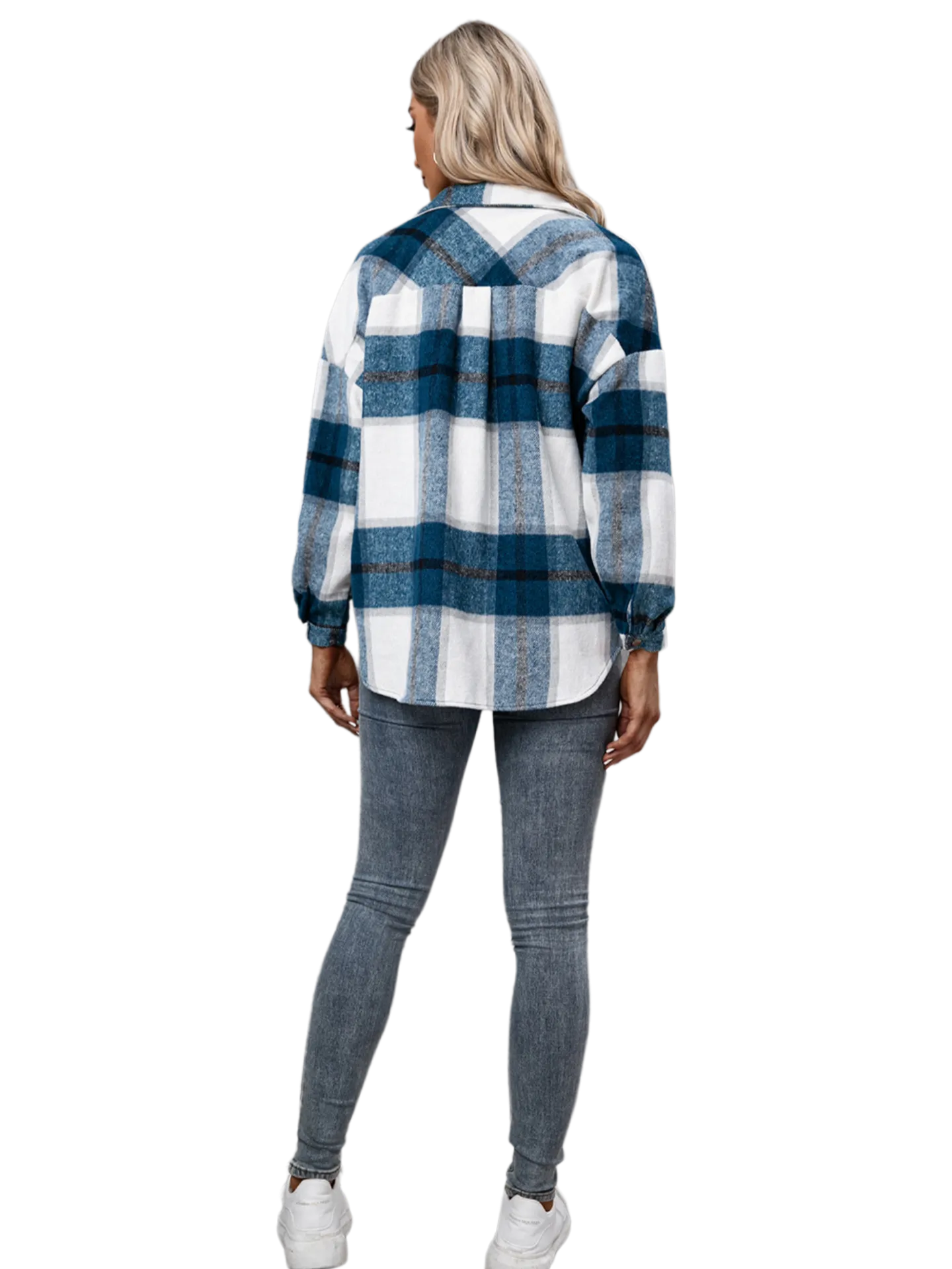 Plaid Long Sleeve Shirt Jacket