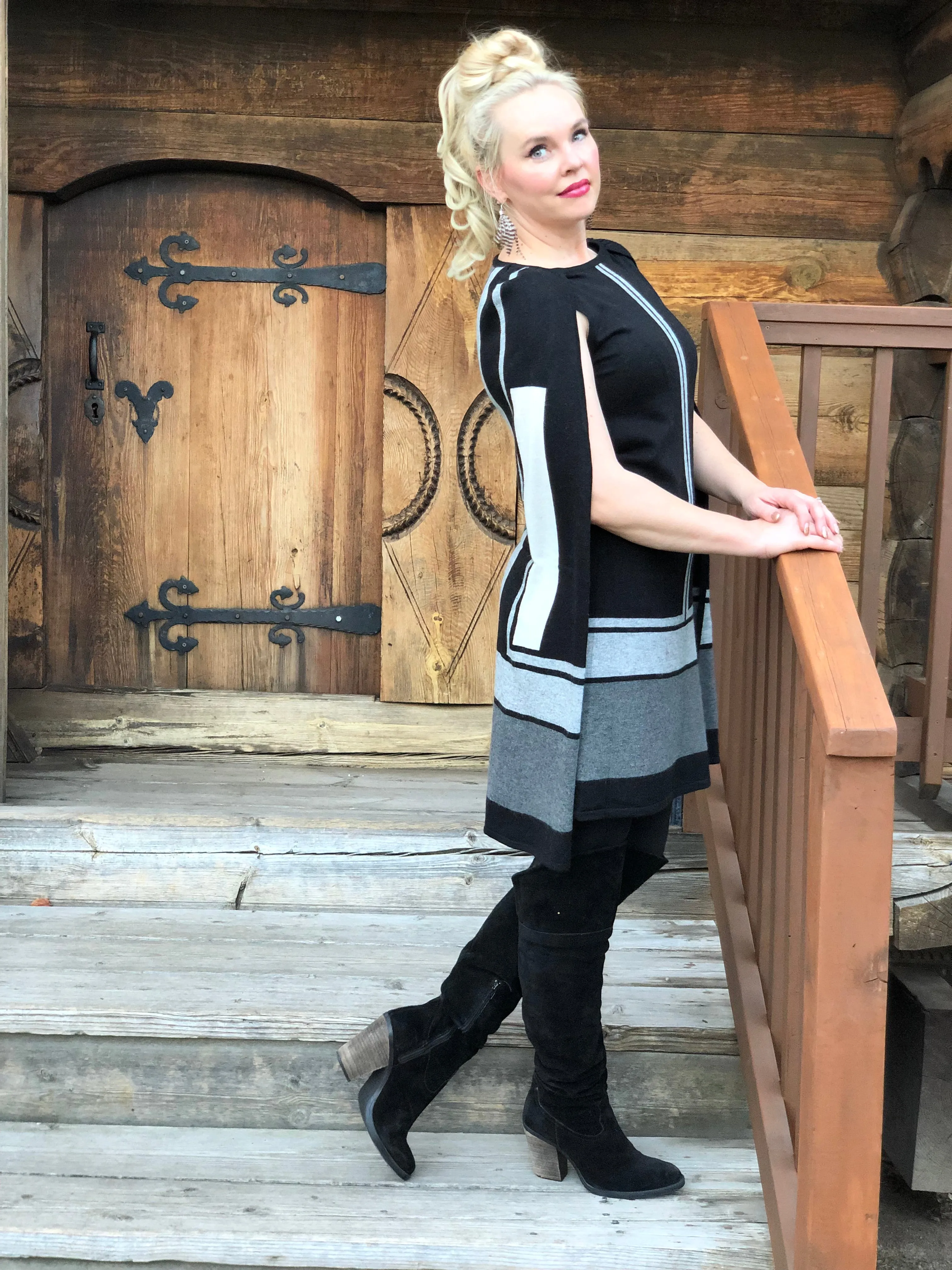 Pullover Cape Dress Combo