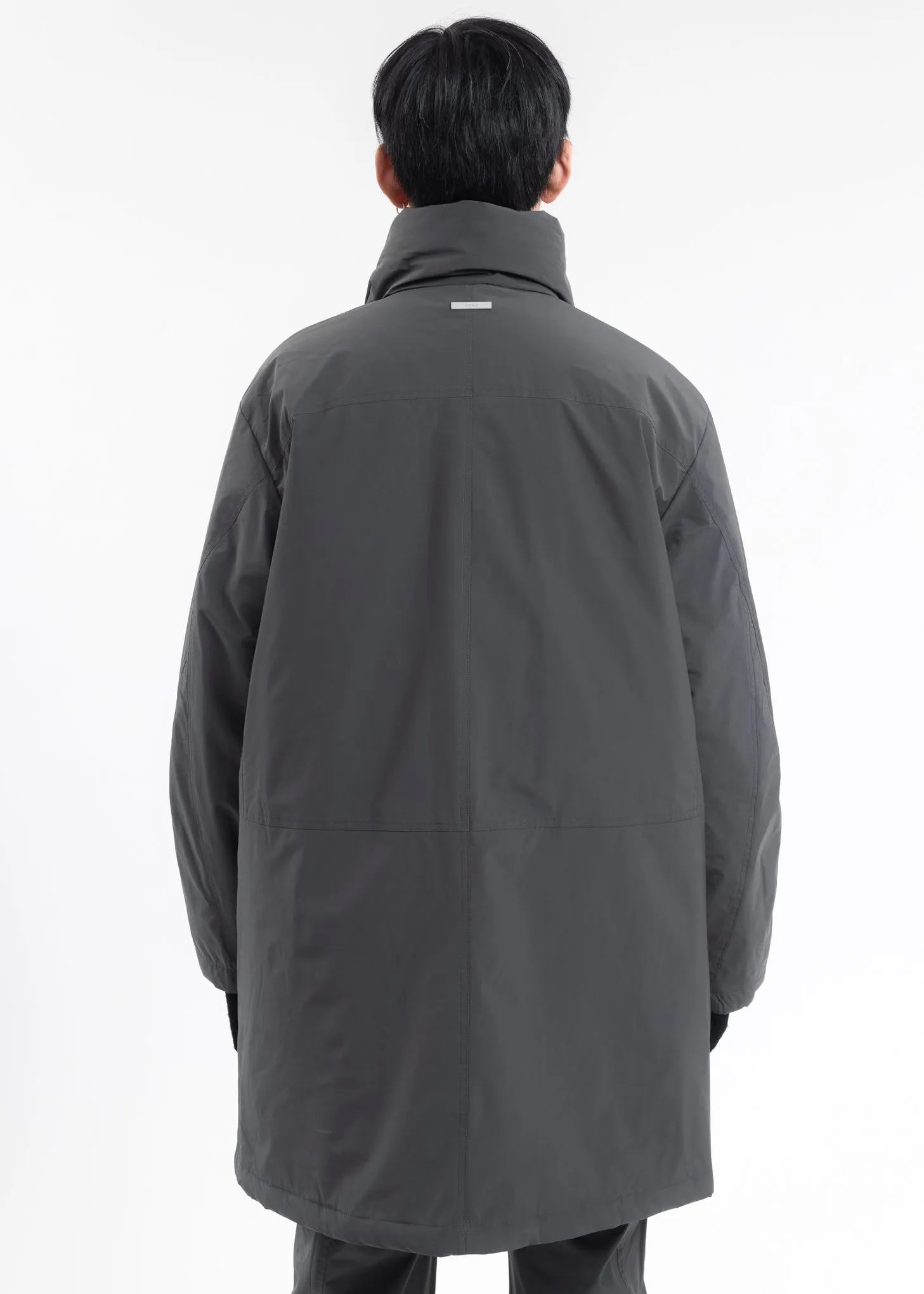 SAGE GREEN CONTINUOUS ZIPPER QUILTED COAT