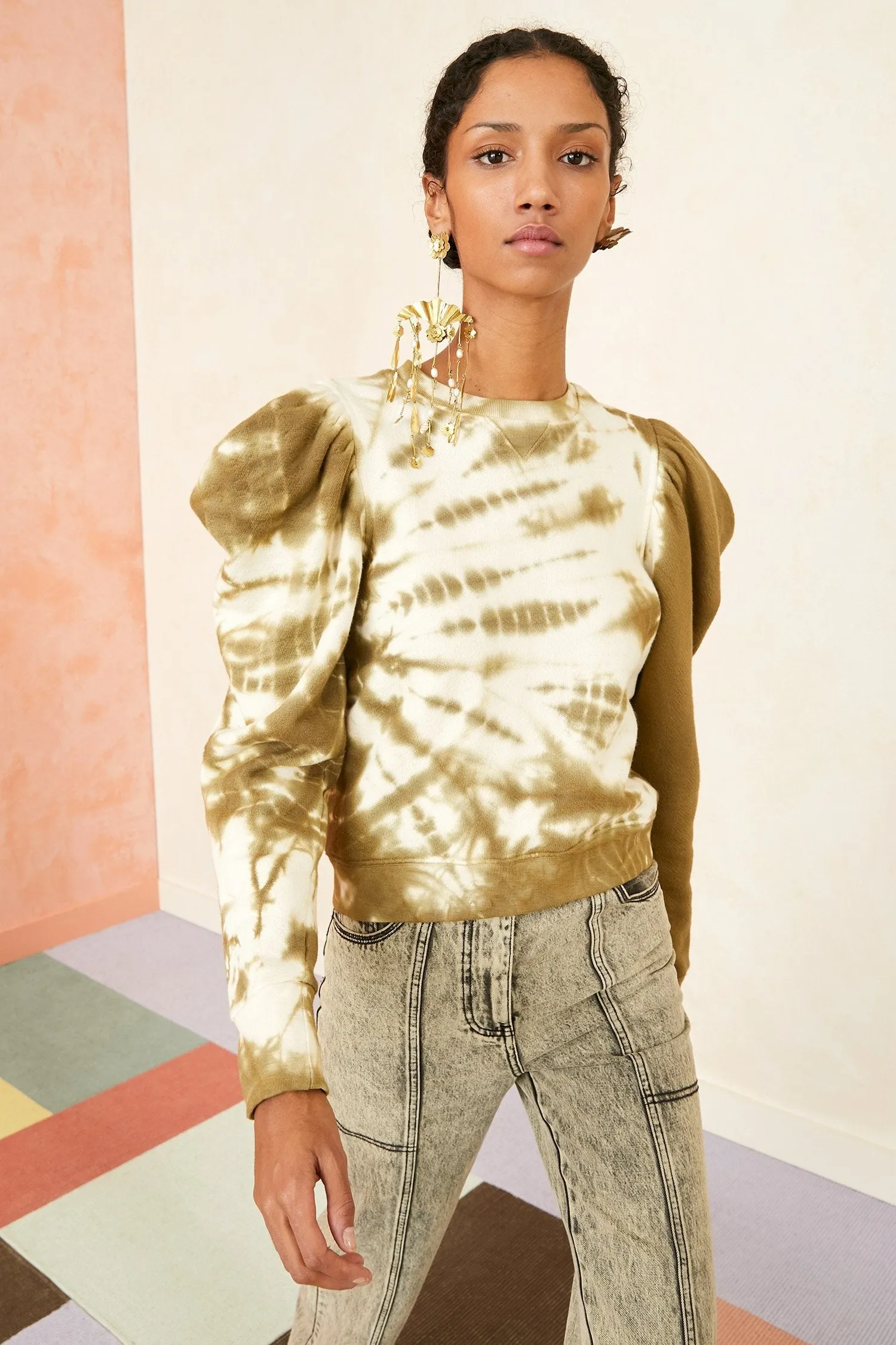 Ulla Johnson - Harlan Pullover in Olive Tie Dye