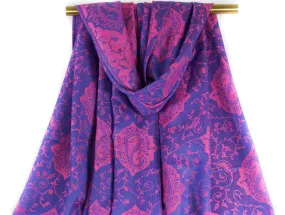 Violet Pink Royal Paisley Pashmina Scarf Bohemian Shawl