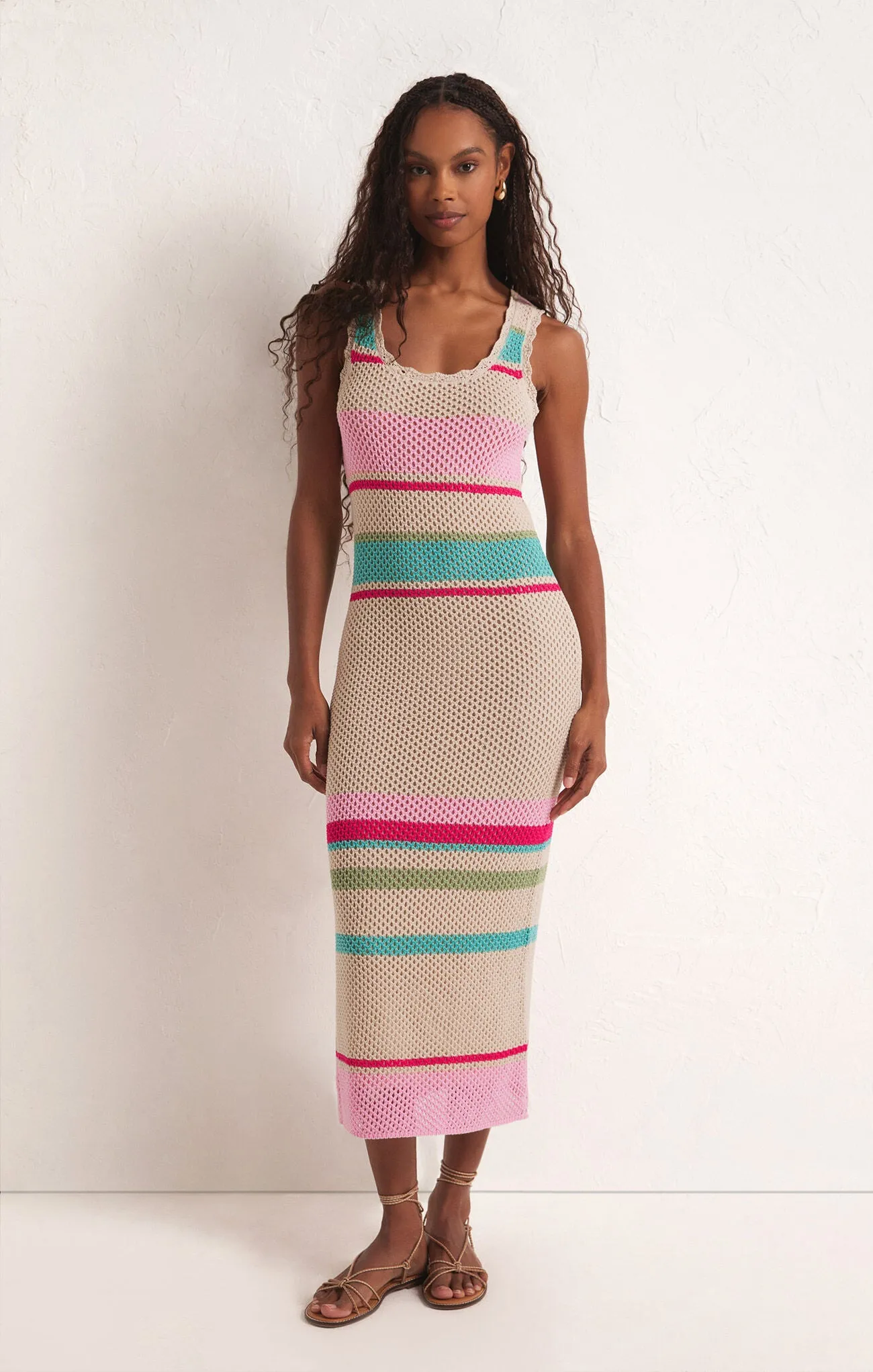Z SUPPLY - IBIZA STRIPE CROCHET SWEATER DRESS