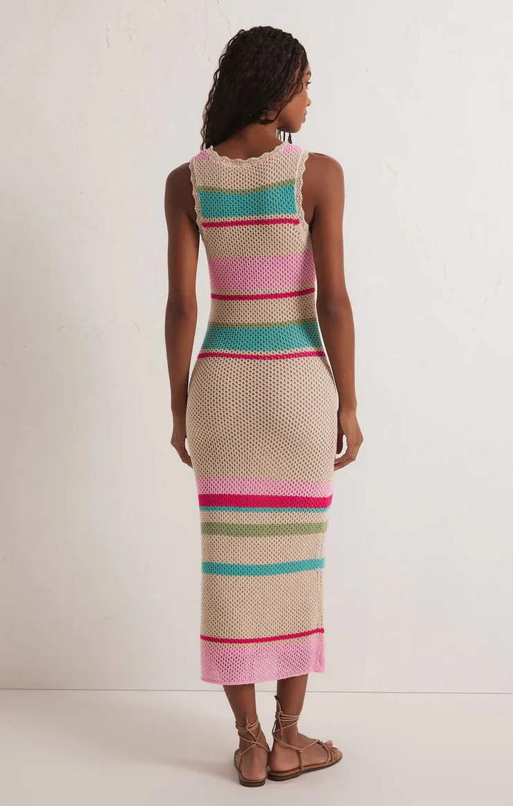 Z SUPPLY - IBIZA STRIPE CROCHET SWEATER DRESS